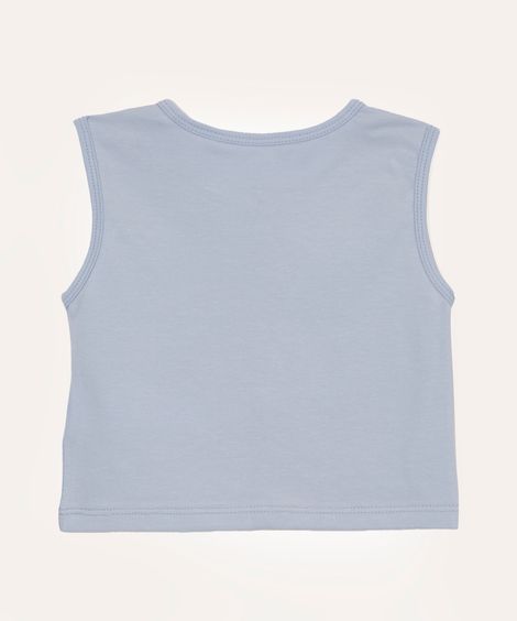 cropped infantil de algodão azul