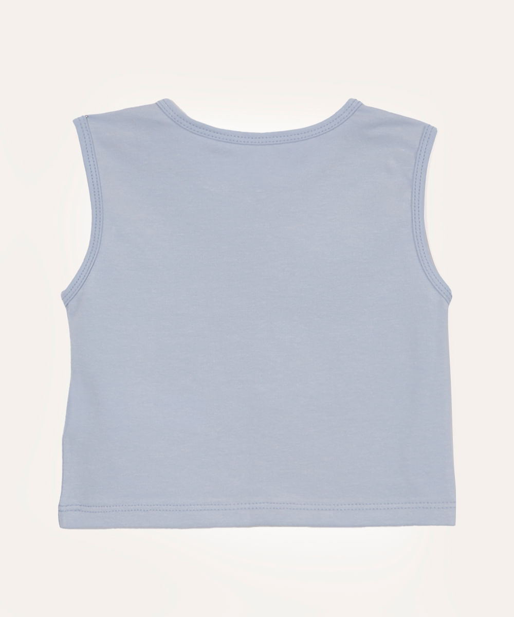 cropped infantil de algodão azul