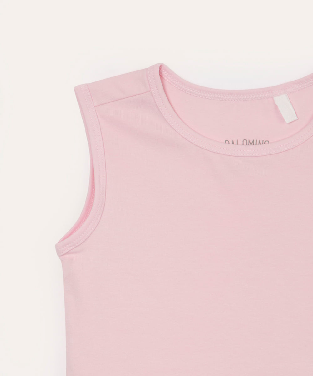 cropped infantil de algodão rosa