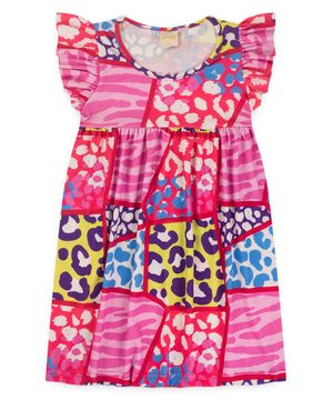 Vestido Menina Infantil Cereja Manga Com Babado Selva Fashion