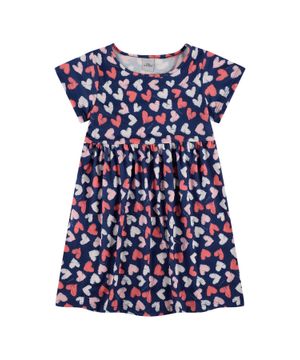 Vestido Infantil Coraçãozinhos Marinho