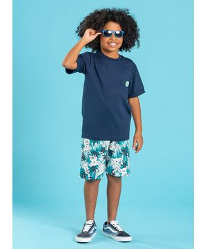 Conjunto Verão Menino Azul Camiseta E Bermuda Coala