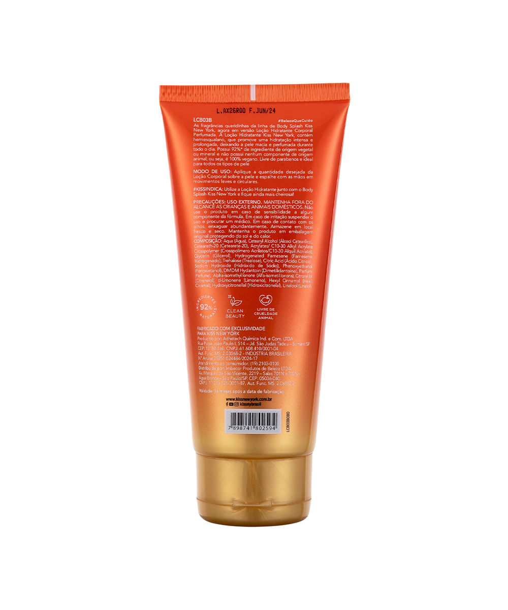 loção corporal kiss new york sun kisses