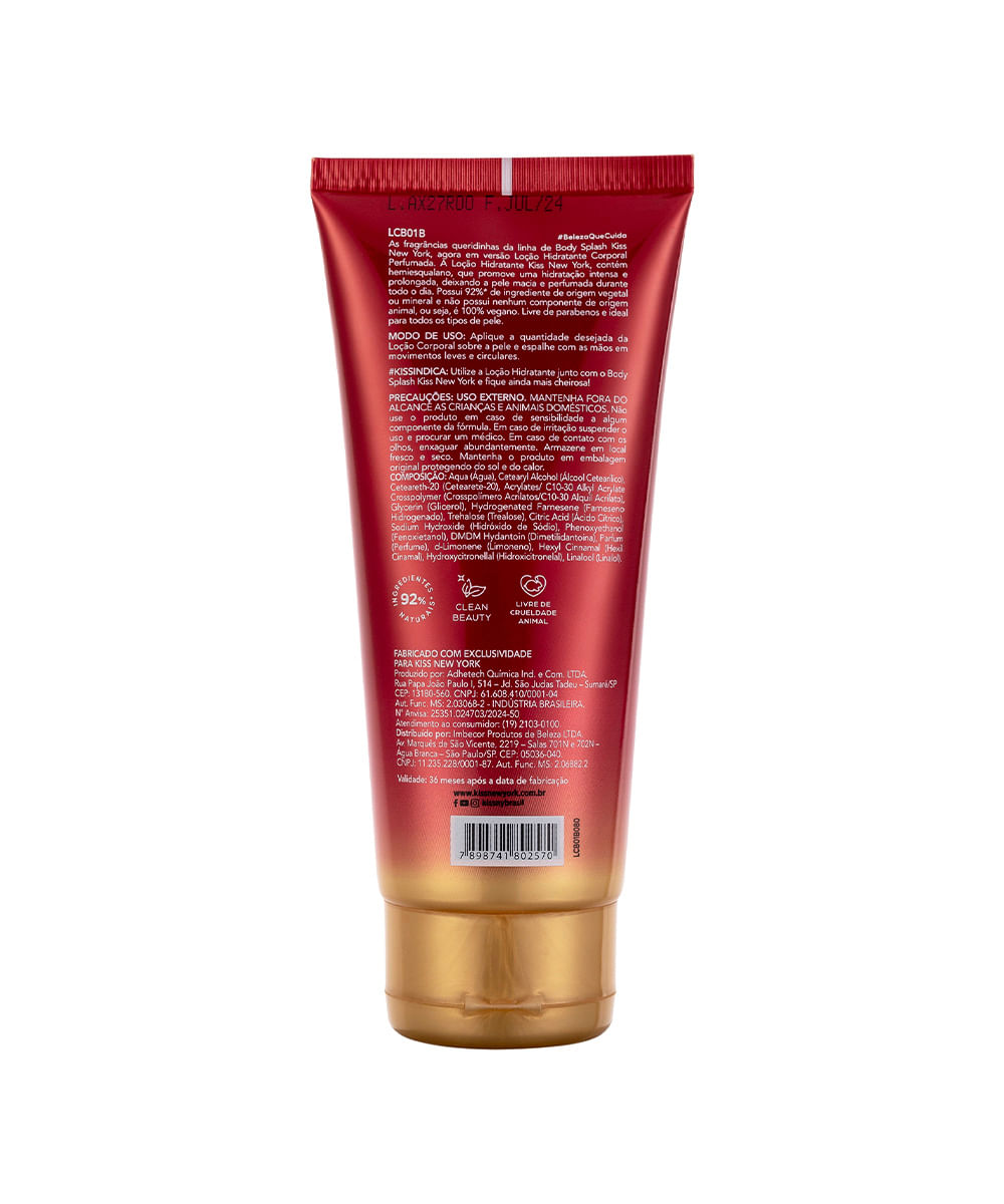 loção corporal kiss new york lady in red