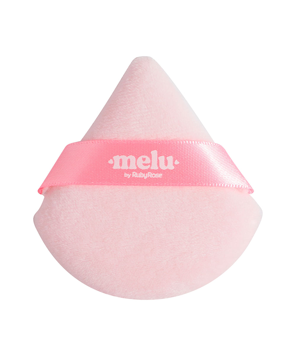 esponja de pó fluffy puff melu rosa