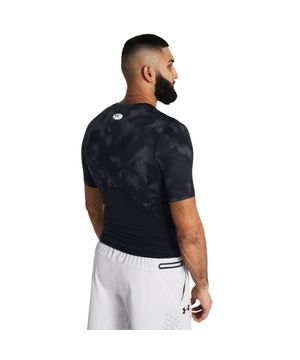 Camiseta de Compressão Masculina Under Armour HeatGear Armour Printed Preto