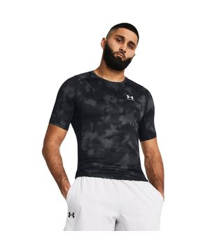 Camiseta de Compressão Masculina Under Armour HeatGear Armour Printed Preto