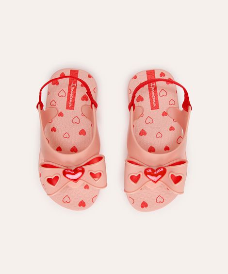 chinelo infantil ipanema belle com elástico rosa