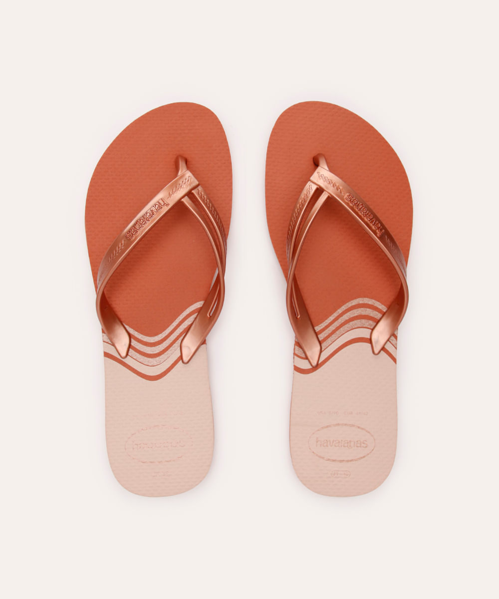 chinelo havaianas elegance tira metalizada rosa