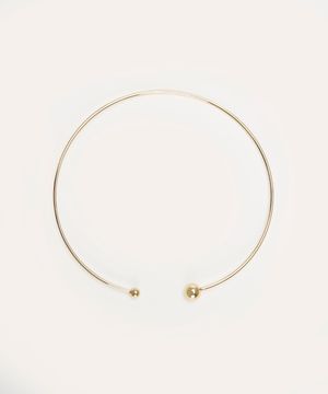 colar choker com esferas dourado