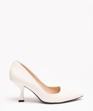 scarpin salto médio bico fino oneself off white