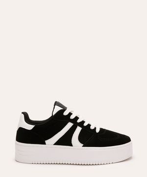 tênis casual de suede flatform ace preto