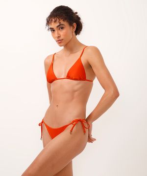 biquíni calcinha tanga com laço proteção uv laranja