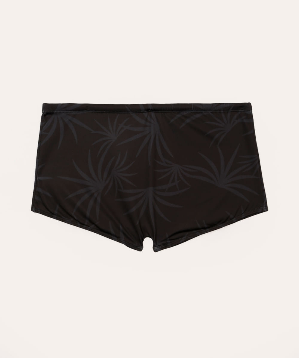 sunga boxer folhagem proteção uv preta