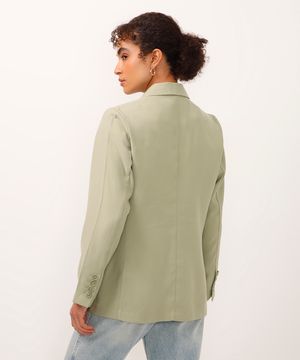 blazer de viscose alongado - verde médio