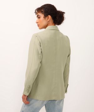 blazer de viscose alongado verde