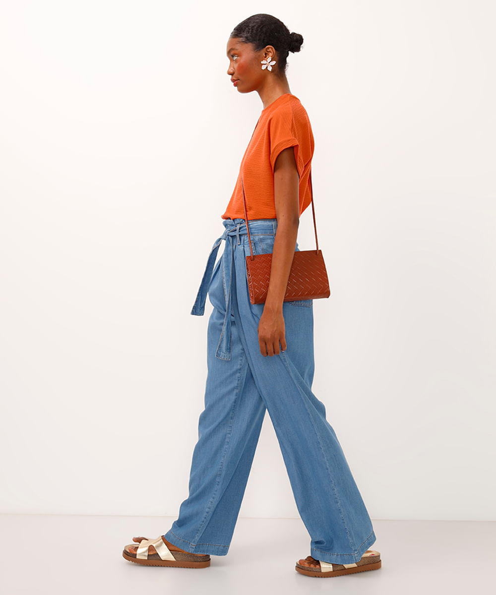 camiseta manga japonesa texturizada laranja