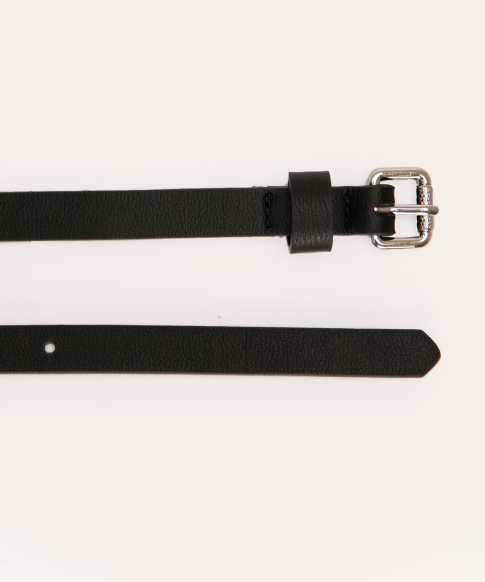 cinto fino com tachas preto