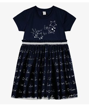 Vestido Infantil Tule Trick Nick Azul