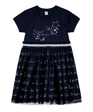 Vestido Infantil Tule Trick Nick Azul