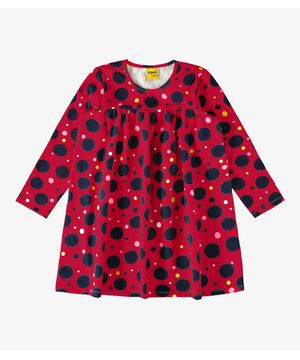 Vestido Infantil Manga Longa De Bolinhas Rovi Kids Vermelho