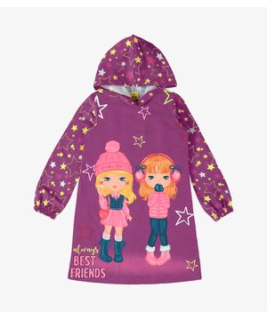 Vestido Infantil Manga Longa E Capuz Rovi Kids Roxo