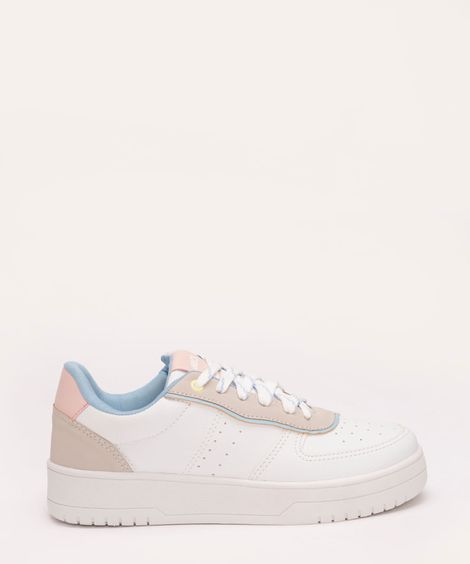 tênis casual com recortes azul bebê
