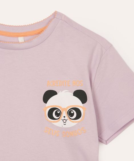 pijama infantil curto luluca acredite nos seus sonhos lilás