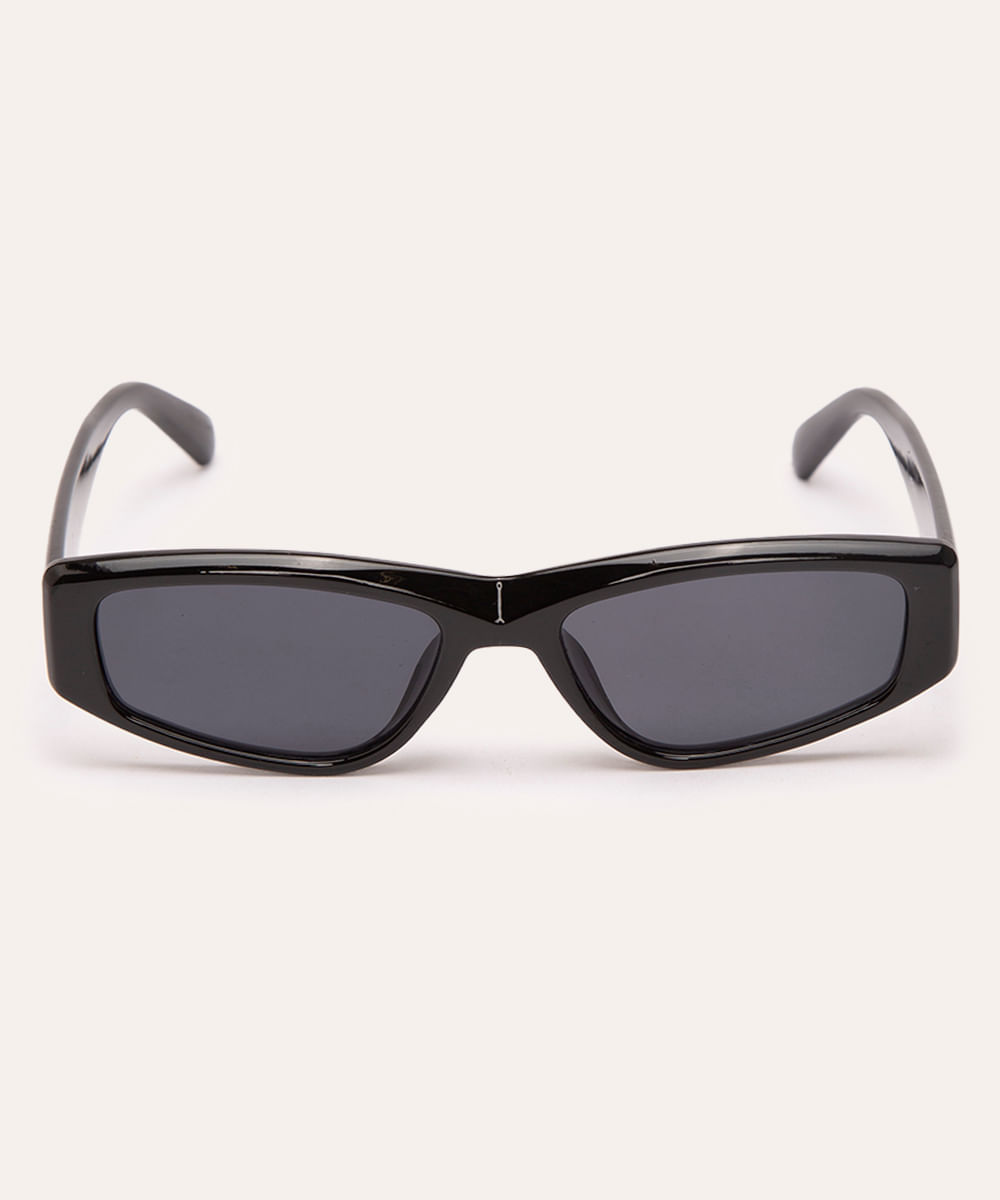 óculos de sol oval preto