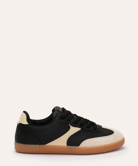 tênis casual com recortes bicolor mindset preto
