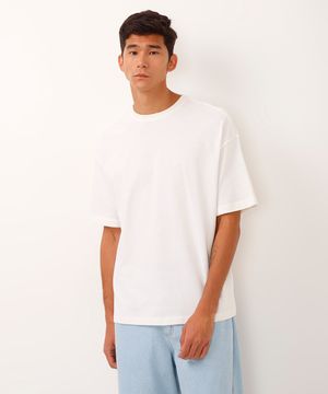 camiseta oversized de algodão off white