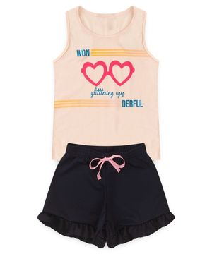 Conjunto Infantil Menina - Glittering Eyes - Rosa e Azul Marinho