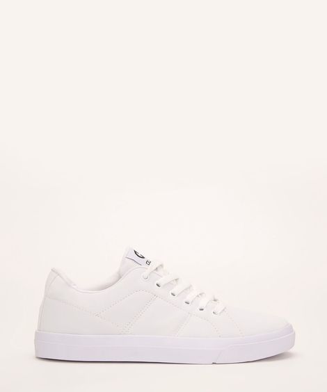 tênis casual com cadarço ollie branco