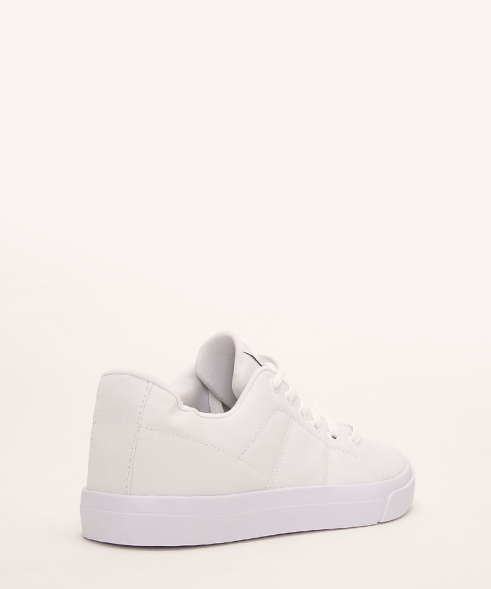 tênis casual com cadarço ollie branco