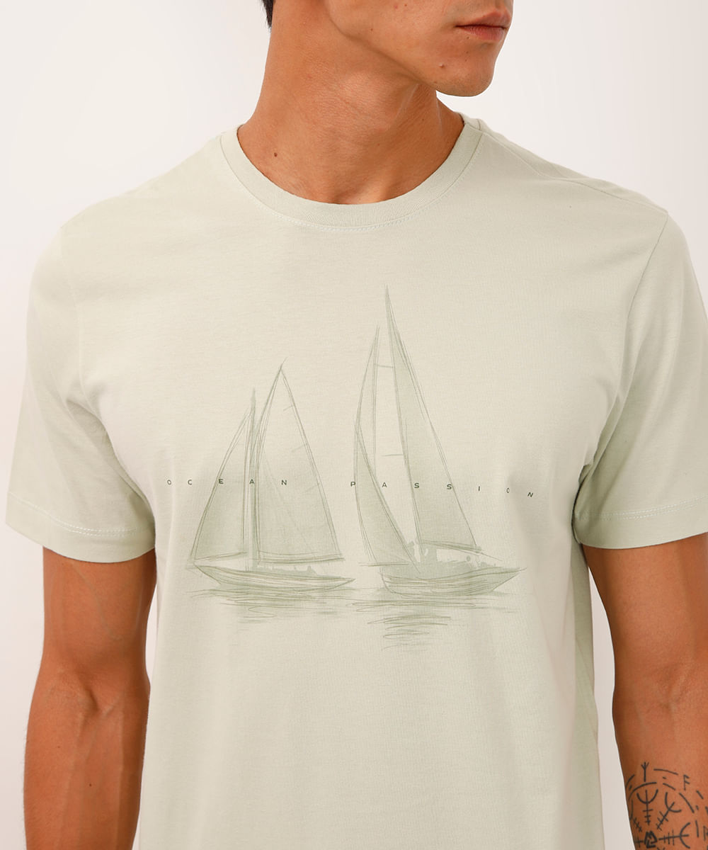 camiseta comfort de algodão ocean passion verde