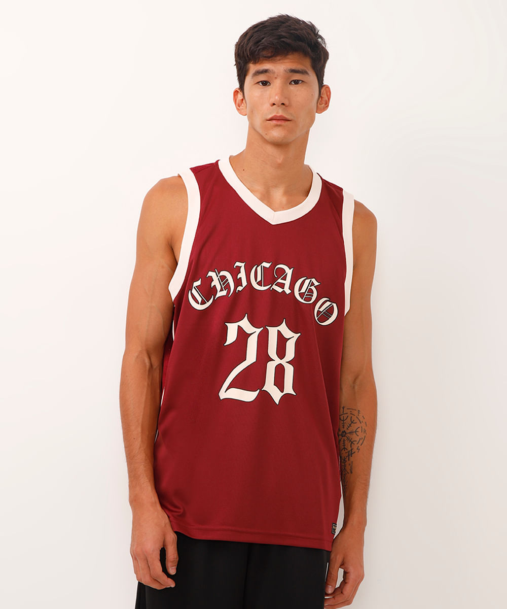 regata esportiva basquete chicago bicolor - vinho