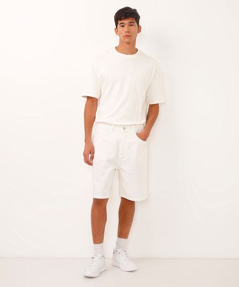 bermuda baggy de sarja off white