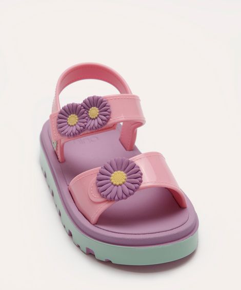 sandália infantil flower zaxy rosa