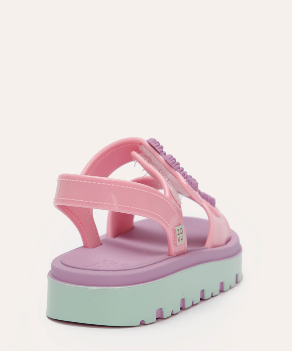 sandália infantil flower zaxy rosa