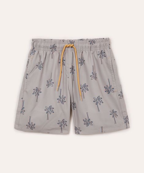 bermuda juvenil boardshort coqueiros bege