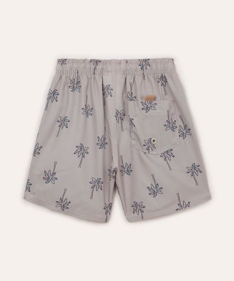bermuda juvenil boardshort coqueiros bege