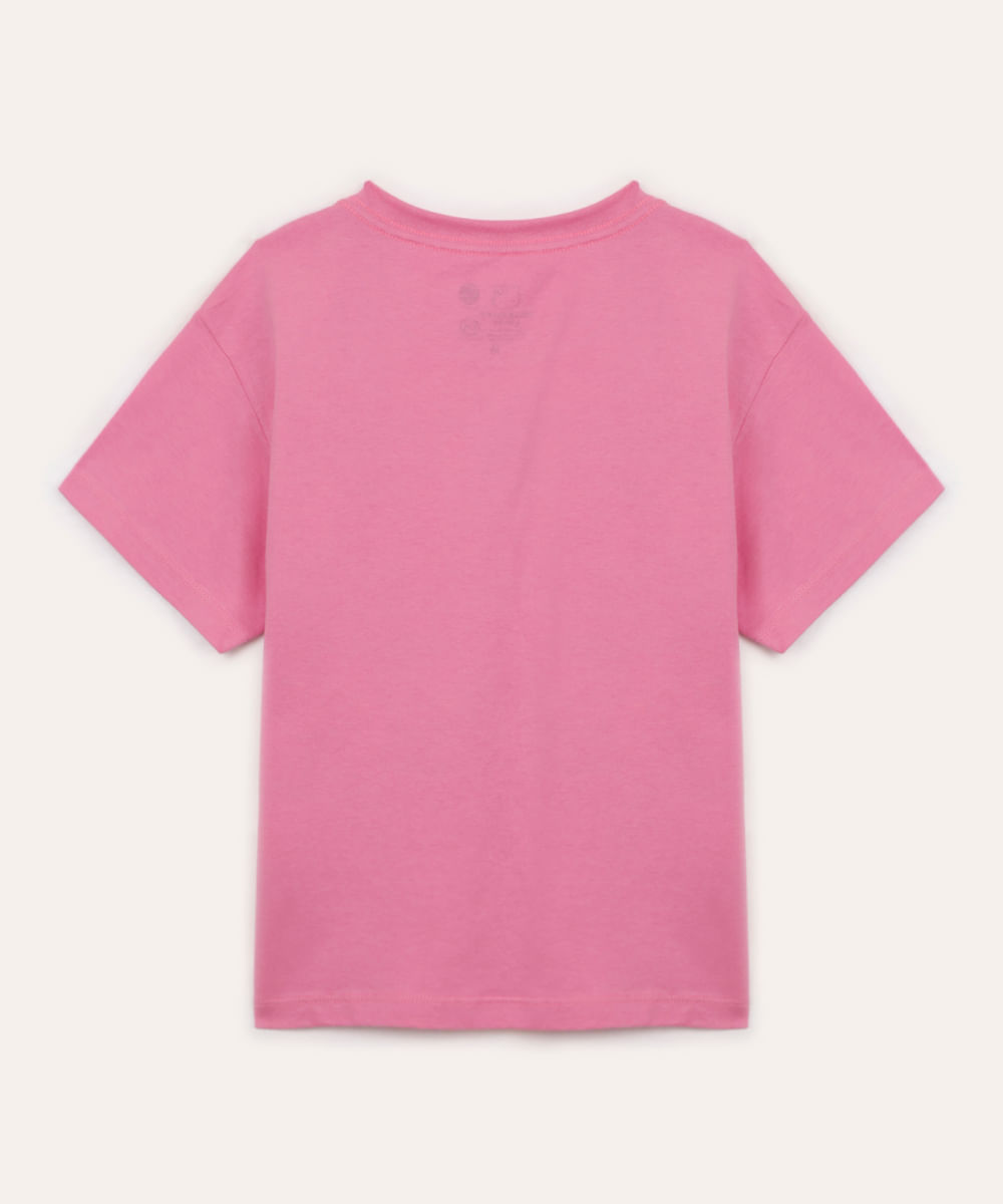 camiseta de algodão juvenil hello kitty rosa