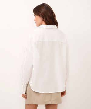 camisa oversized manga longa off white