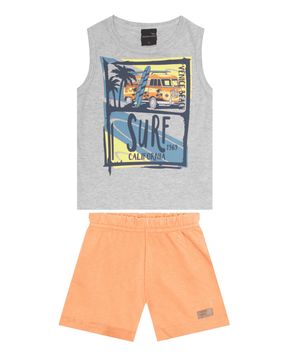 Conjunto Infantil Masculino Com Camiseta Agathos Cinza