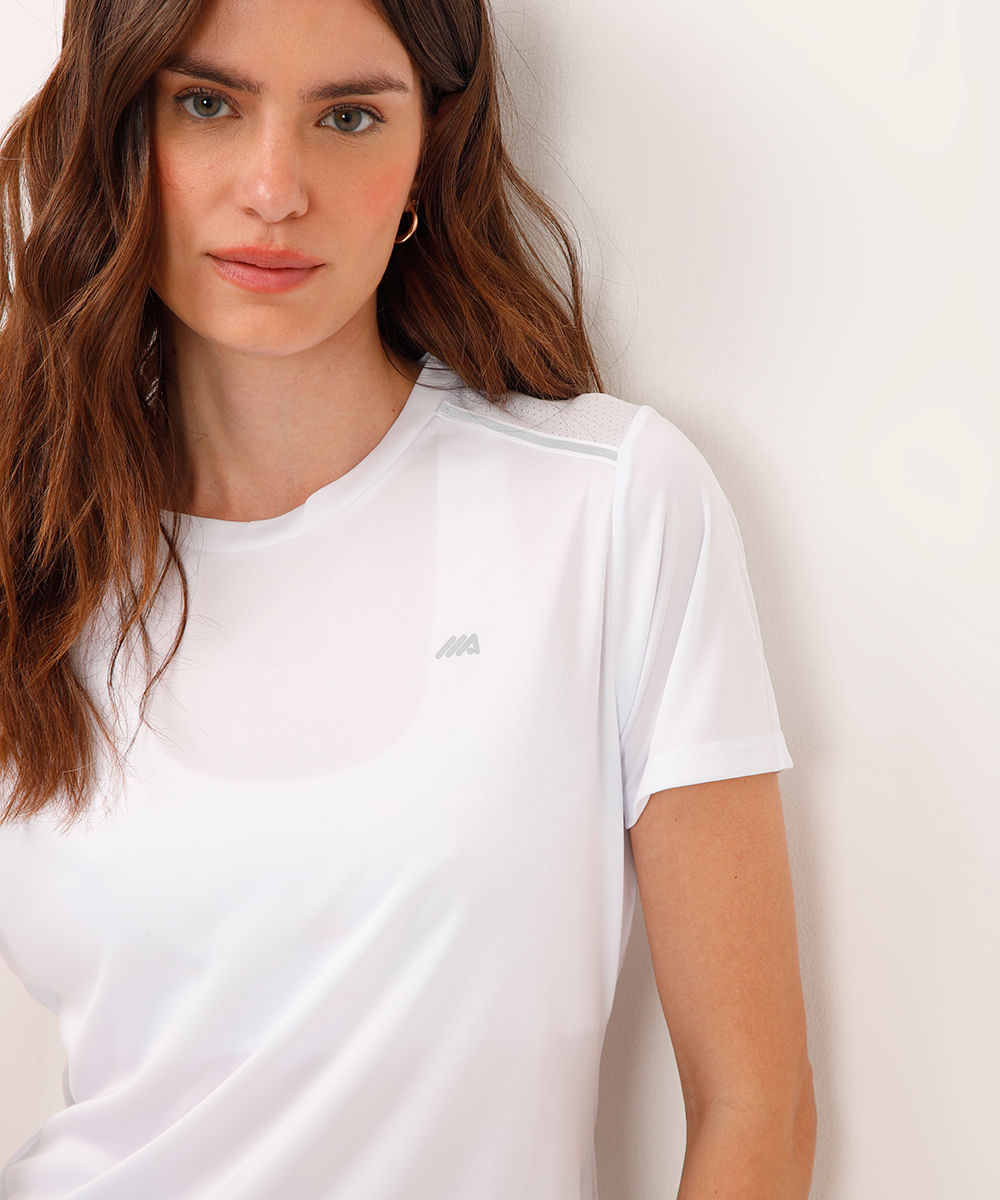 blusa com reflexivo nos ombros esportiva ace branca