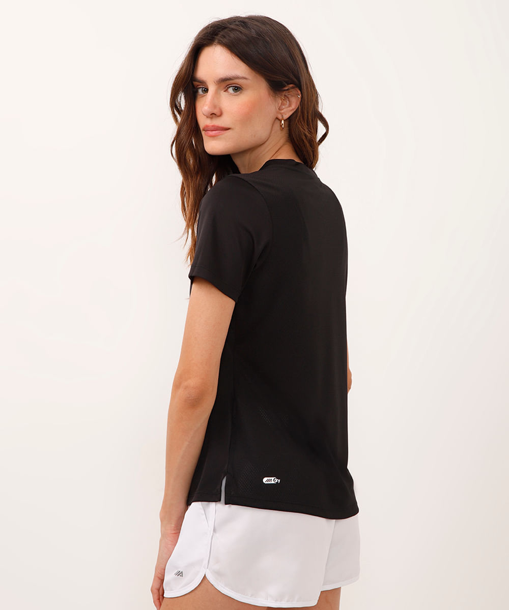 blusa com reflexivo nos ombros esportiva ace preta
