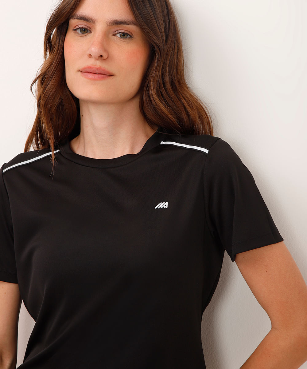 blusa com reflexivo nos ombros esportiva ace preta