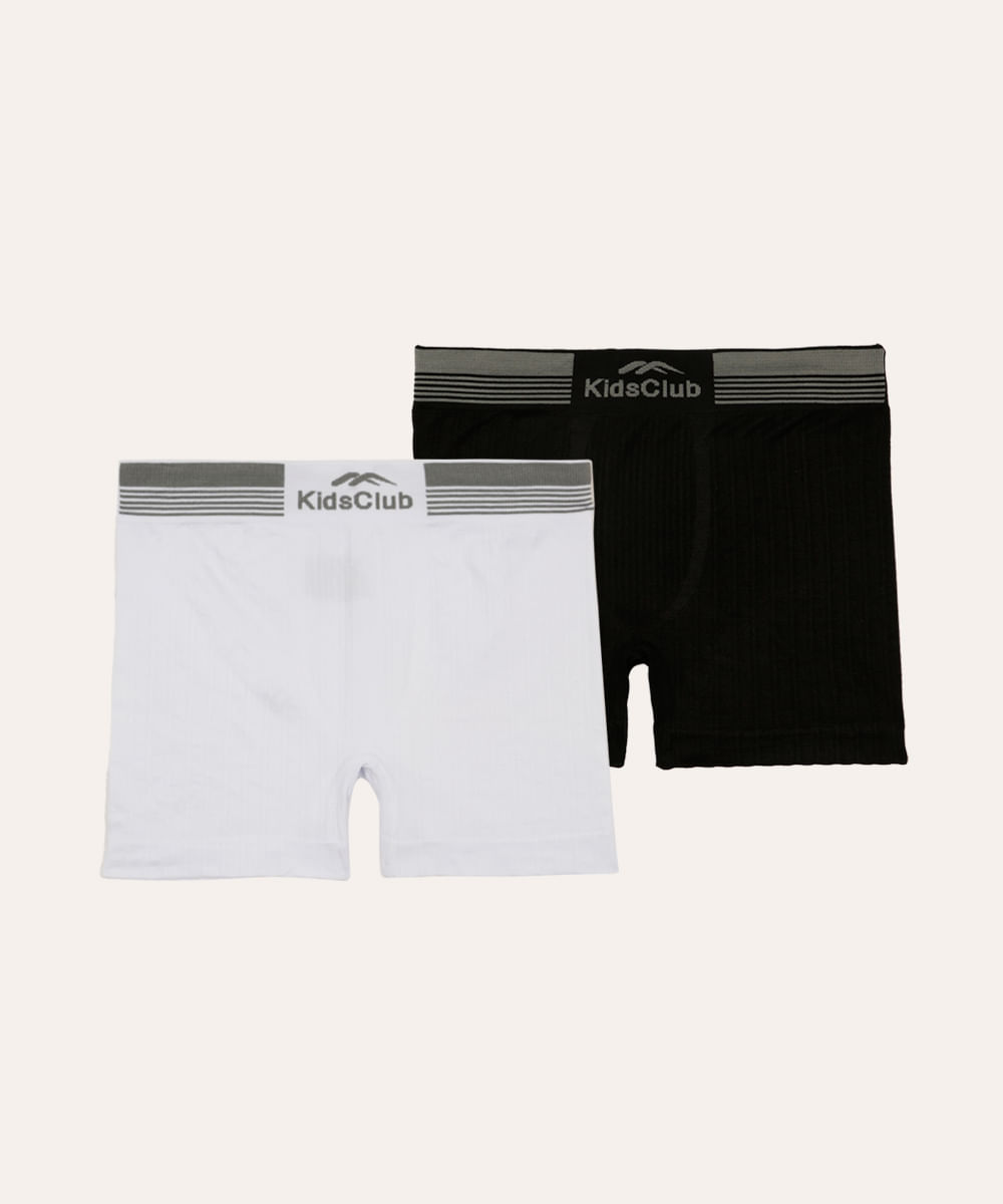 kit de 2 cuecas boxer infantis sem costura delrio colorido