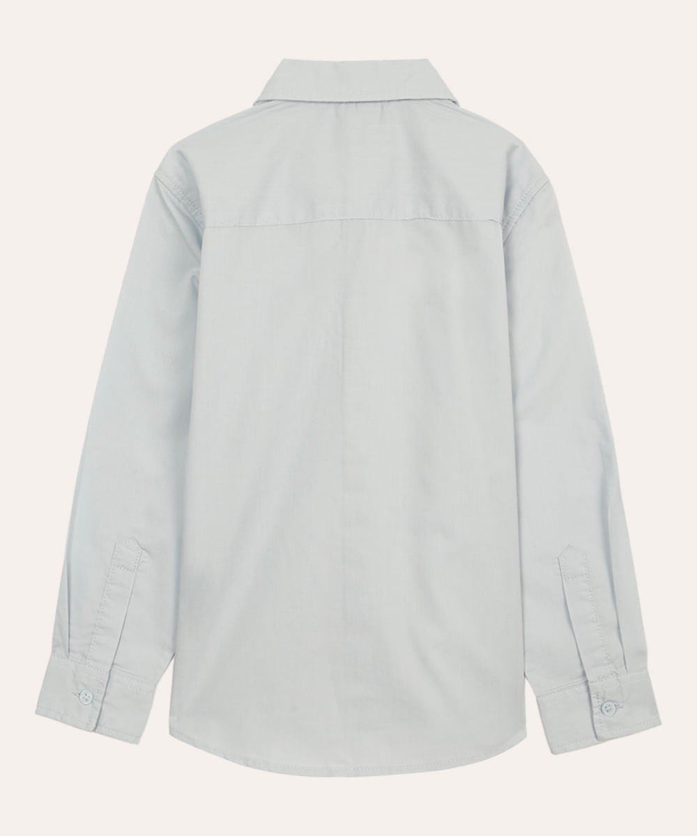 camisa infantil manga longa azul claro