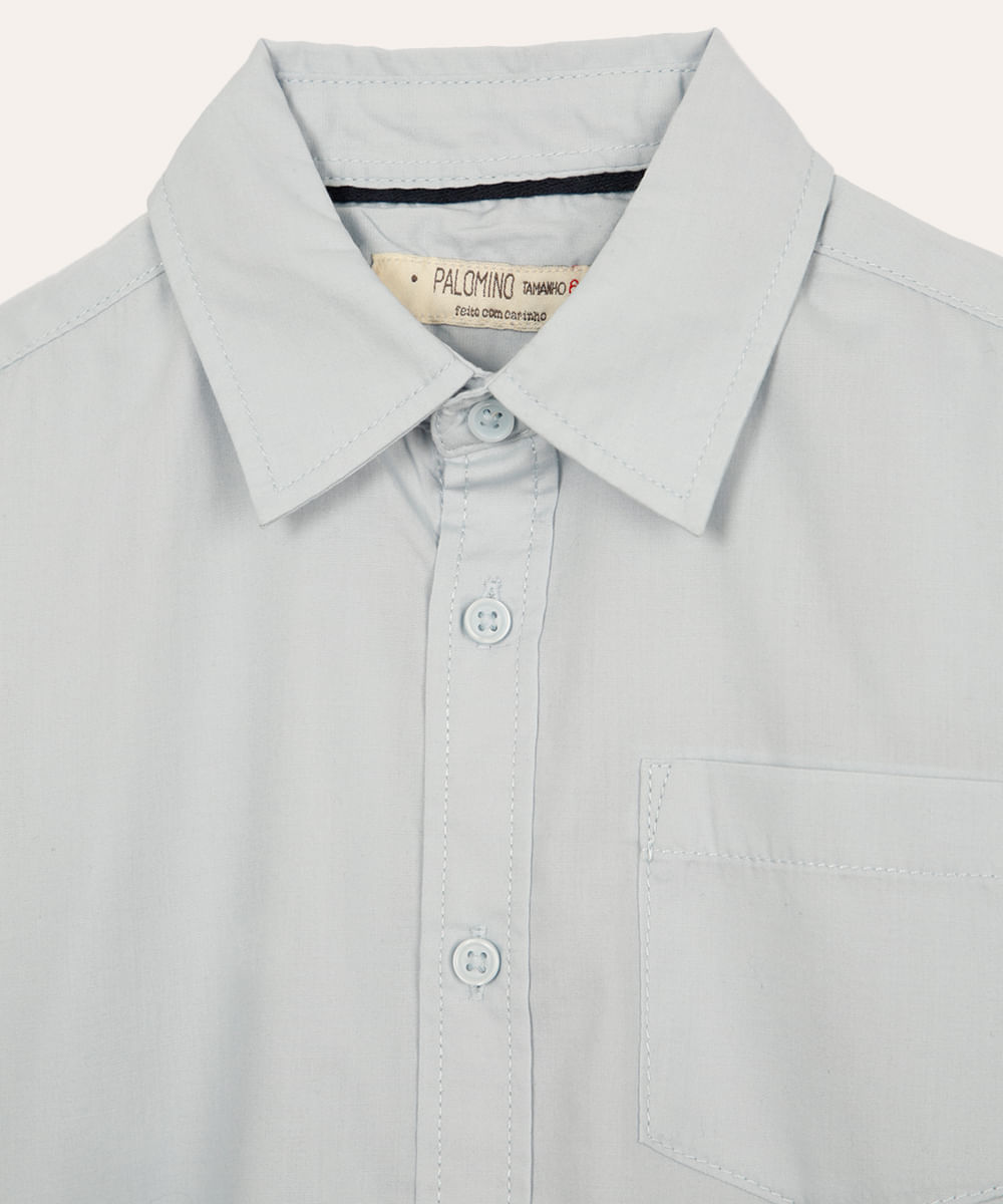 camisa infantil manga longa azul claro
